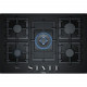 BOSCH Encimera a gas  PPQ7A6B90. 5 zonas, Negro. Zona Gigante